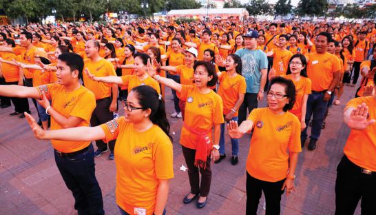 Madison dance to stop violence against women and children. Photo: PHA LINA